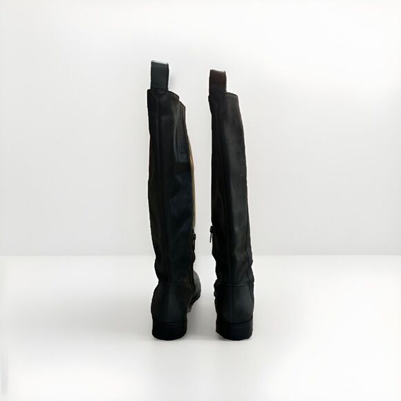 Boden Black Leather Knee High Riding Boots Classic Equestrian Style Size 6 EU 37 - Picture 8 of 11